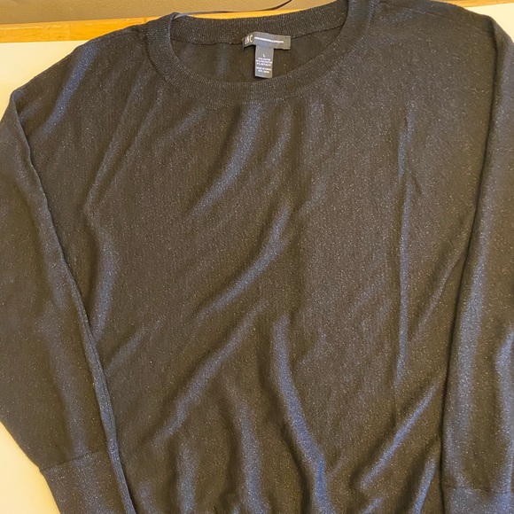INC- ( international Concepts) Black Top. Large . Long Sleeves. NWT. - Picture 1 of 8